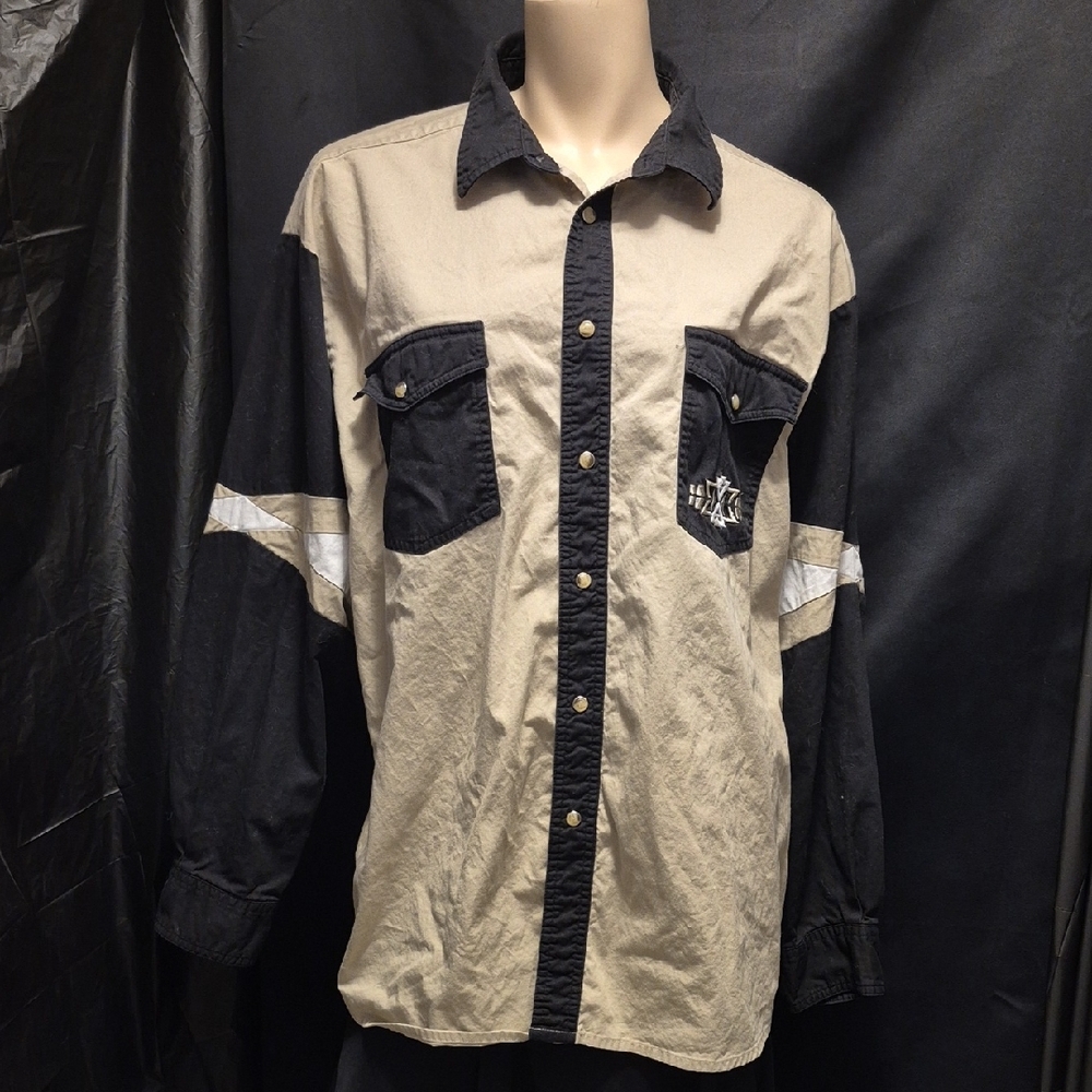 Men's WRANGLER Western Shirt Two-Tone Button-Up Shirt SIZW XL